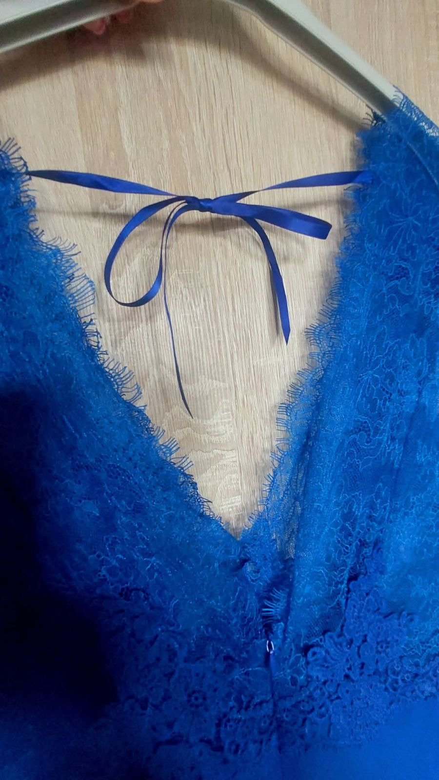 Body damskie koronkowe s/m chabrowy