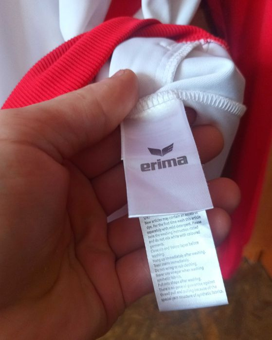 Bluza sportowa z kapturem damska biało - czerwona r. L