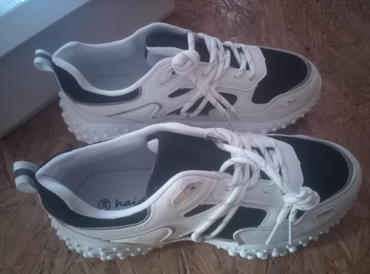 Buty damskie biało - czarne obuwie sportowe sneakersy r. 39