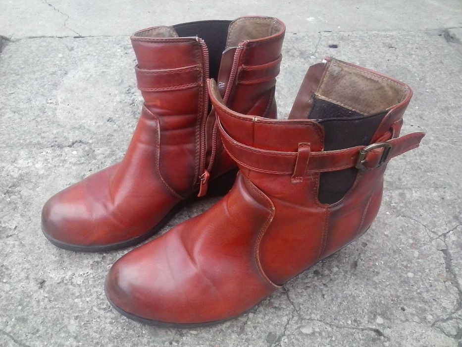 Kozaki damskie botki wiśniowe/bordowe r. 38
