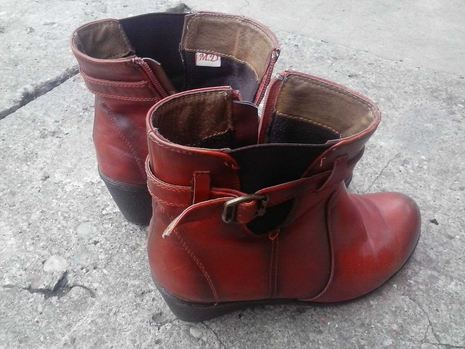 Kozaki damskie botki wiśniowe/bordowe r. 38