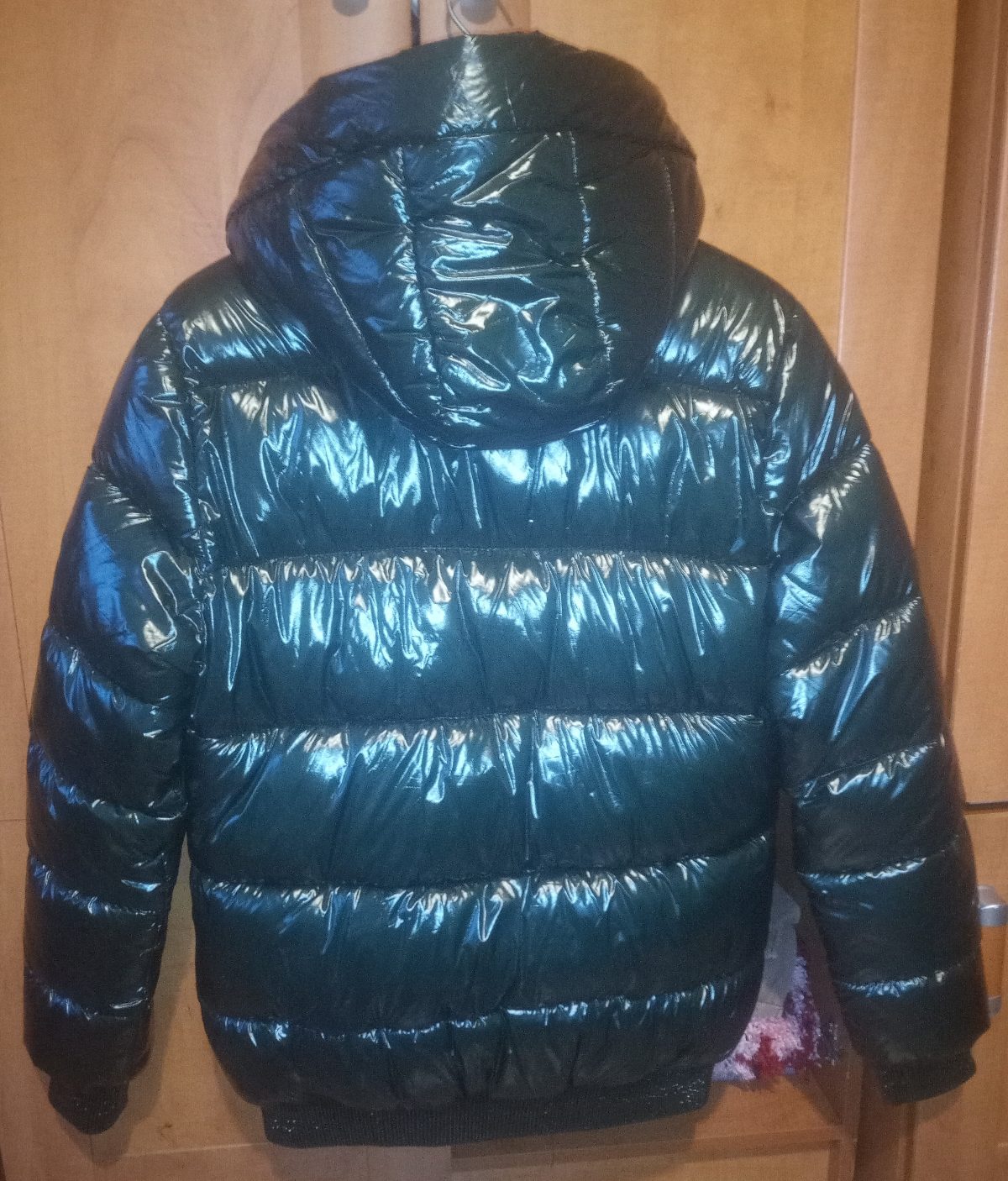 Kurtka zimowa z kapturem damska pikowana r. M/L butelkowa zieleń
