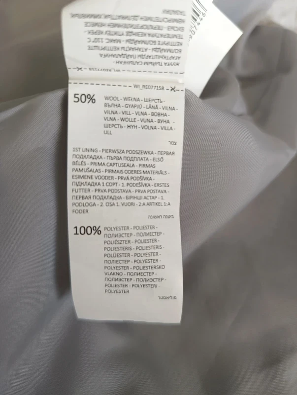 Płaszcz z wełną Premium Quality Reserved r. 34 / XS / 6, Wool Blend