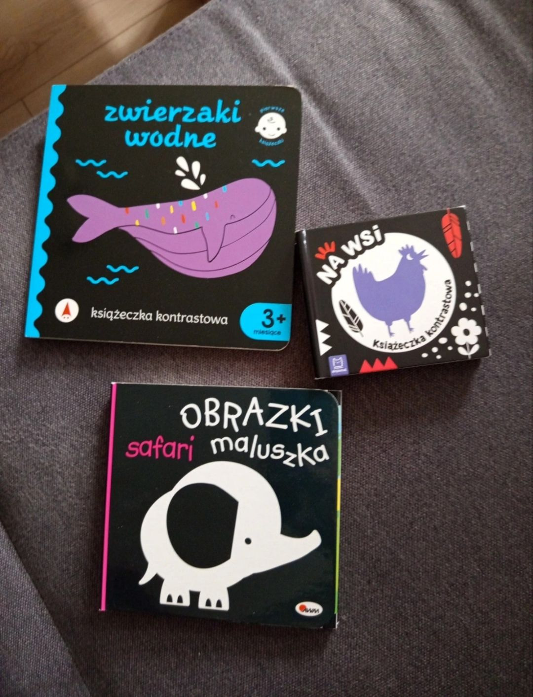 Zestaw 3 książeczek kontrastowych Obrazki maluszka Safari Zwierzaki wodne Na wsi