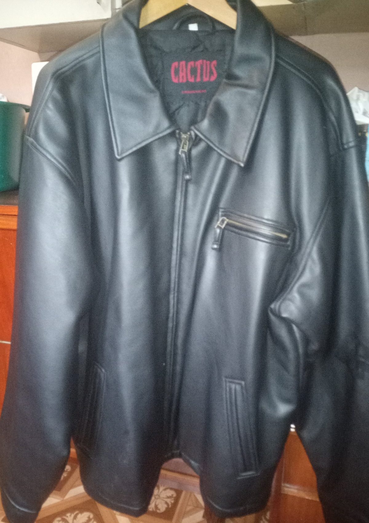 Czarna męska kurtka z dermy elegancka leciutka r. XL