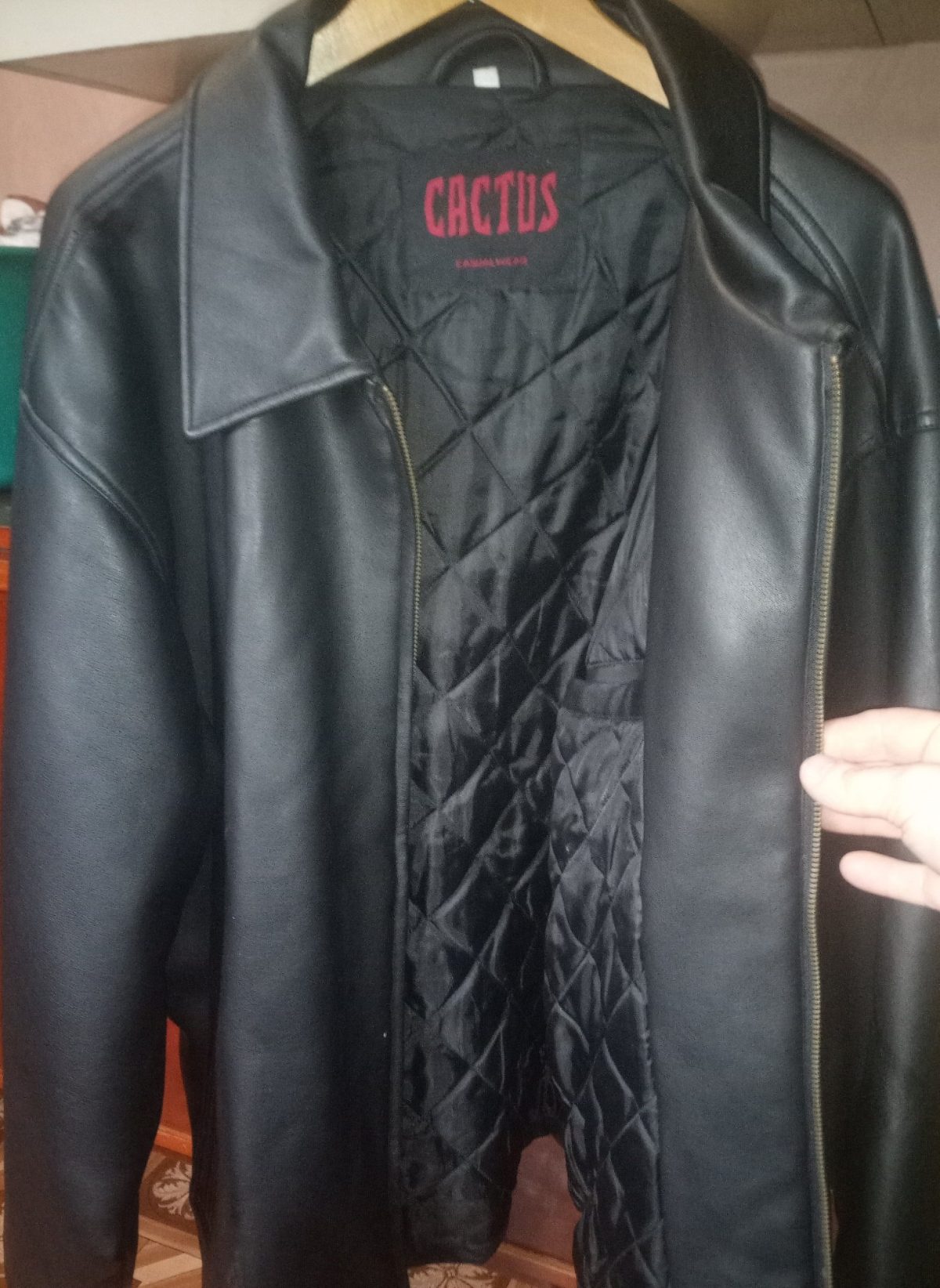 Czarna męska kurtka z dermy elegancka leciutka r. XL