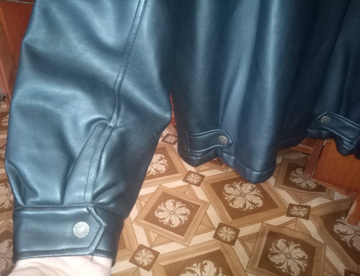 Czarna męska kurtka z dermy elegancka leciutka r. XL