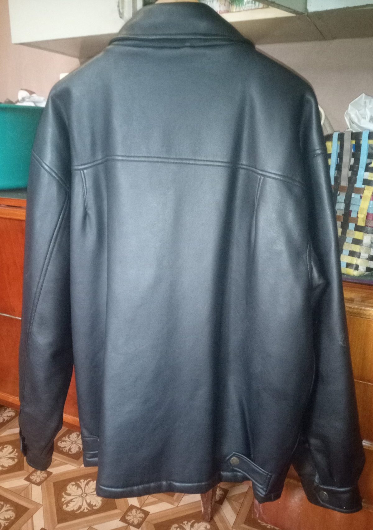 Czarna męska kurtka z dermy elegancka leciutka r. XL