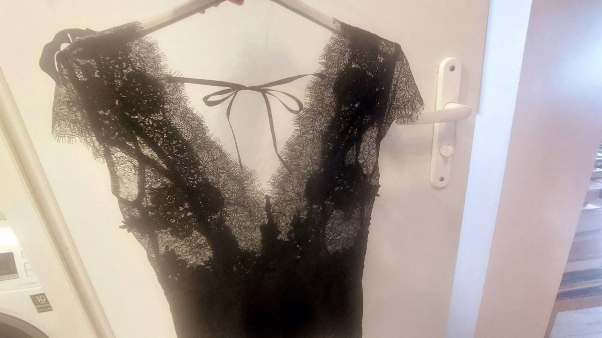Body koronkowe damskie kobiece S/M czarne