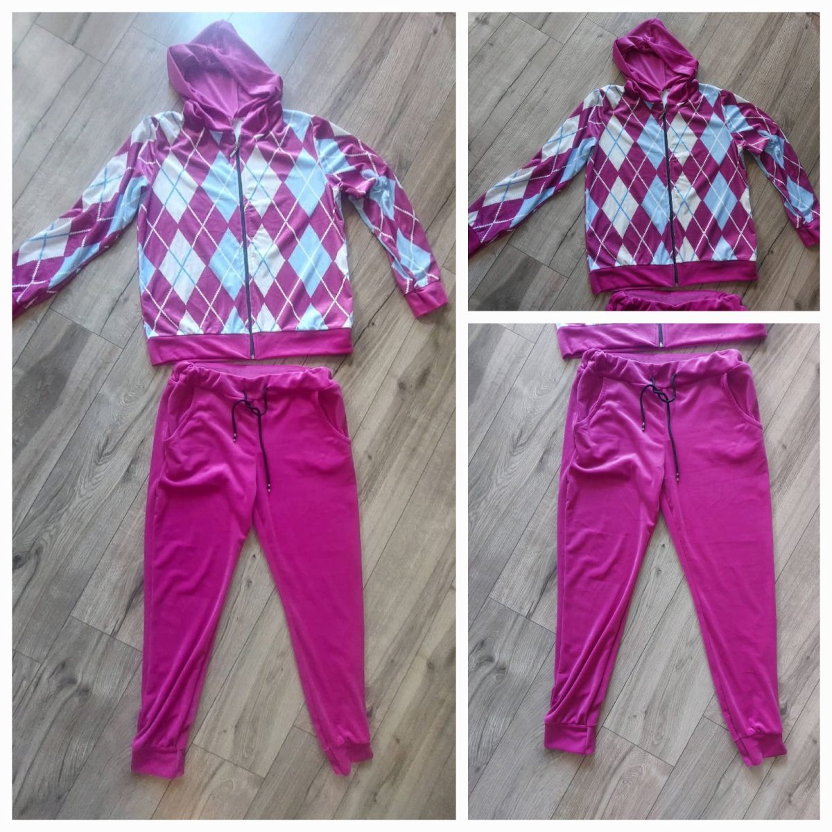 Komplet dresowy damski Fuksja różowy M/L