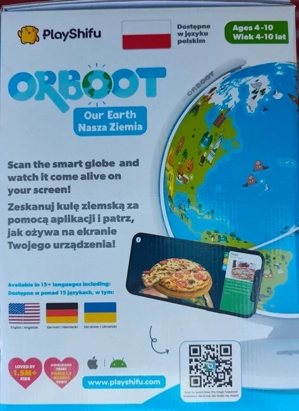 Interaktywny Globus PlayShifu Orboot AR PL | Edukacyjny | 400+ ciekawostek | NOWY naukowe