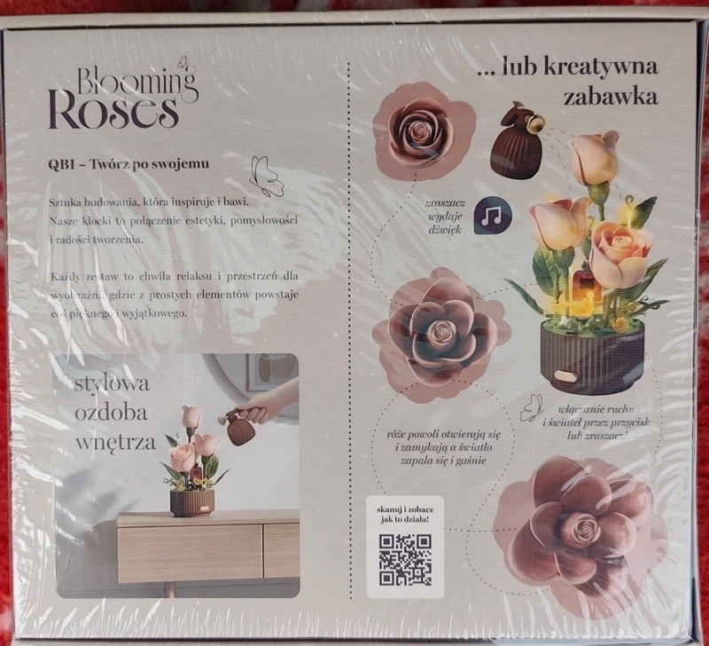 QBI Blooming Roses - pudroworóżowe kwiaty z klocków