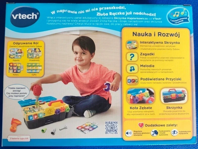 Skrzynka Majsterkowicza VTech - interaktywne narzędzia + wiertarka
