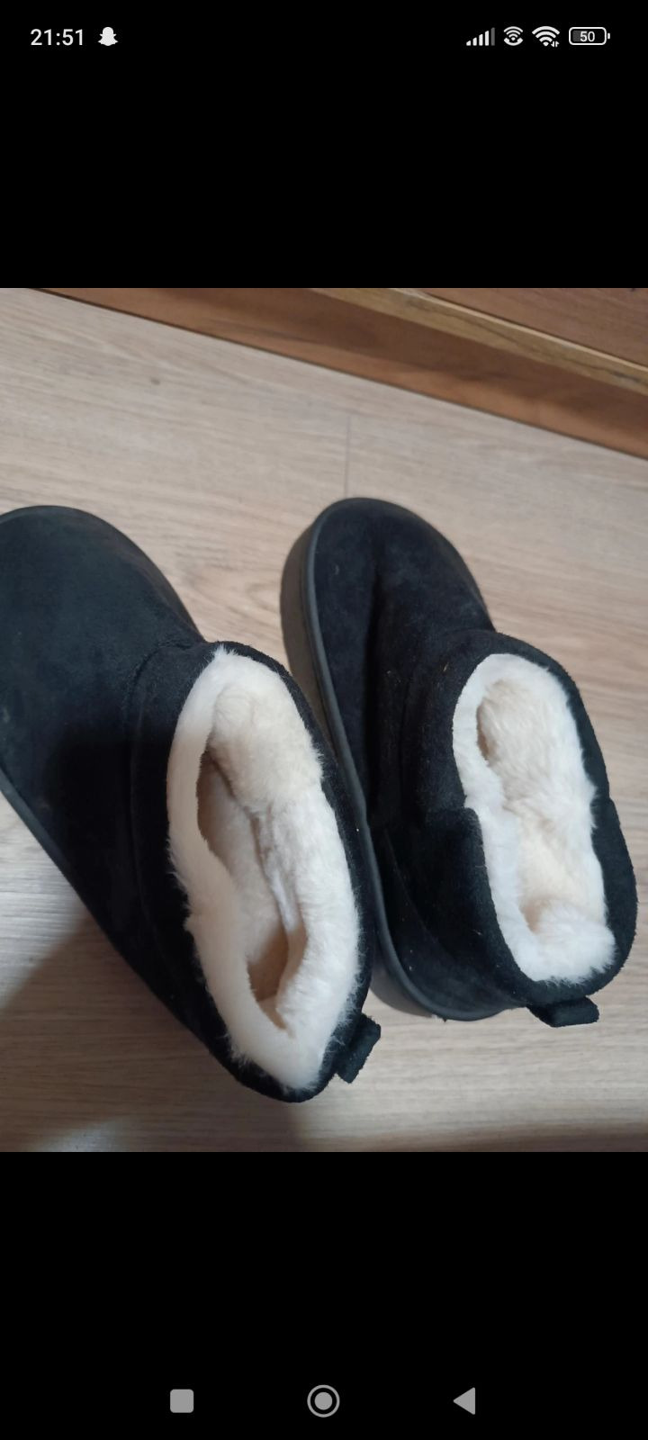 Bambosze zamszowe z futerkiem