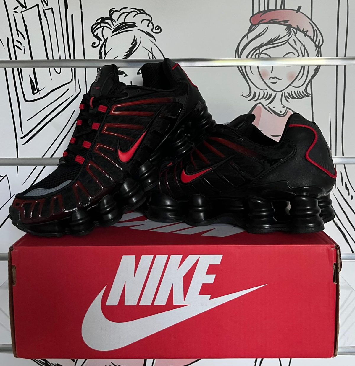 Nike Shox TL Black Light Crimson r42